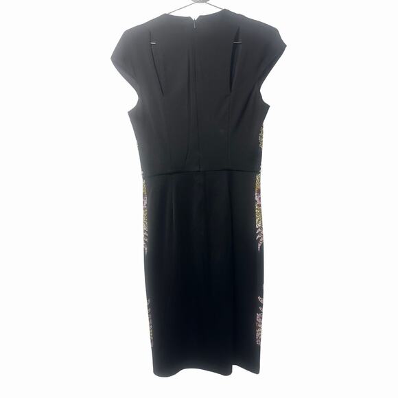 Just Cavalli Floral Print Cap Sleeve Sheath Mini Dress Black Size 44 - Picture 3 of 6